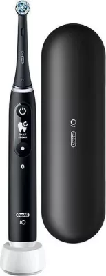 Furçë dhëmbësh elektrike Oral-B iO Series 6, 5 mënyra, me sensor presioni, me ekran OLED, me aplikacion, 1 kokë, me kuti udhëtimi, e zezë