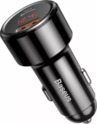 Karikues për veturë Baseus BS-C20C 45W 6A 1x USB-A 1x USB-C, i zi