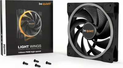 Ventilator i shpejtë be quiet! Light Wings 140mm ARGB PWM, i zi