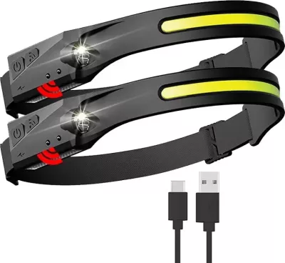 Llambë koke LED Hurtel WLCHL03 me sensor lëvizjeje, 1200 mAh, USB-C, e zezë
