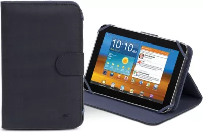 Mbështjellës për tablet RIVACASE 3312, universal 7", funksion stand, poliuretan/mikrofibër, i zi