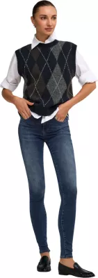 Jelek i thurur për femra Only Onlrhombus Argyle 15364799, i kaltër [Madhësia: M]