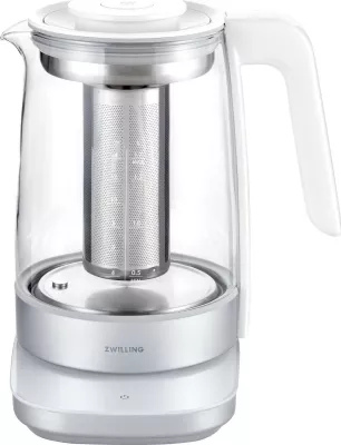 Ibrik elektrik Zwilling 53102-500-0, 1.7L, 1850W, xham, i bardhë, termostat i rregullueshëm