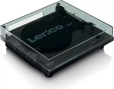 Gramafon Lenco LS-10WD me altoparlantë, bardhë/druri