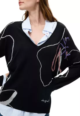 Xhemper për femra Desigual 26WWJF29, i zi [Madhësia: XS]