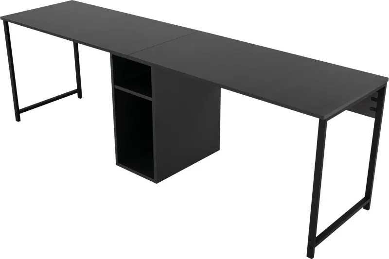 Tavolinë studimi Nordure, dyshe, anthracite, e zezë