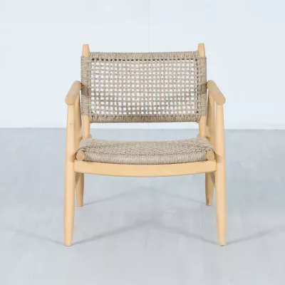 Karrige e ulët LALOU, natyrale, 73.5x67x80cm