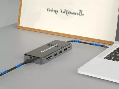 Docking station Conceptronic 12-1 USB-C, 2x HDMI, 3x USB-A, AUX, 25cm, gri
