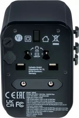 Adapter udhëtimi universal Verbatim UTA-03 Global 49545, i zi