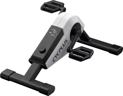 mini orbitrek Cycplus DC1, 10 nivele rezistence, Manual/ERG 30-100W, ANT+, furnizim autonom, bardh/zi, set me tapet antirrëshqitës + rrip fiksues