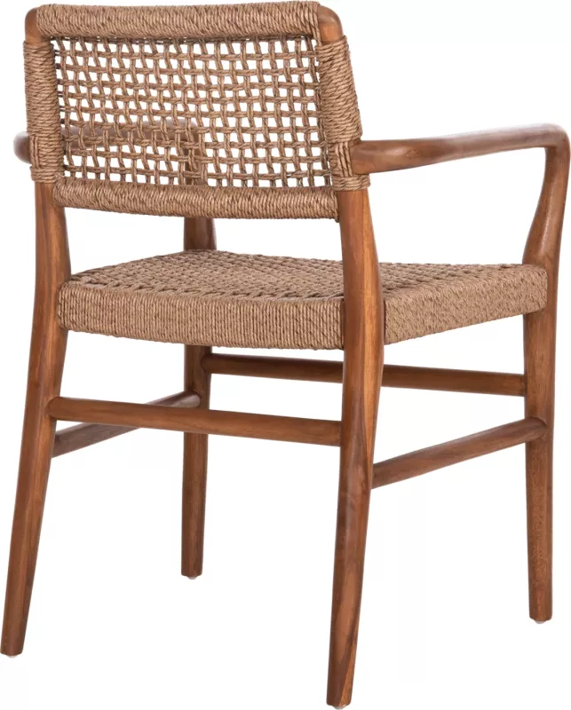 Karrige për ngrënie ROSCO FH6132.01 dru TEAK ngjyrë arre, litar VIRO ngjyrë kafe, 56x54.5x78H cm