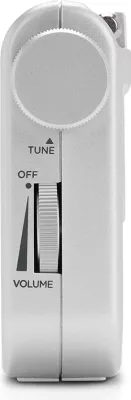 Radio xhepi Aiwa RS-55/SL FM/AM, antenë teleskopike 48 cm, jack 3.5mm, Silver, set me kufje + çantë + rrip + 2x AA bateri