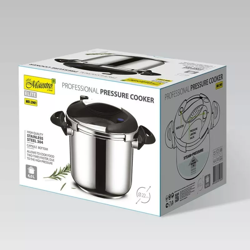 Tenxhere presioni Maestro MR-2901, 6 litra, 22 cm, Argjend