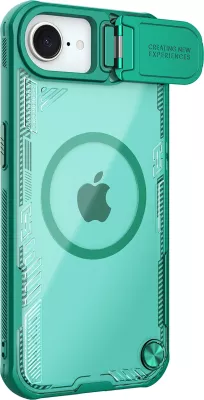 Mbështjellës Nillkin Iceblade Prop Magnetic për iPhone 16e, me kapak kamere dhe mbajtëse, Jeshil