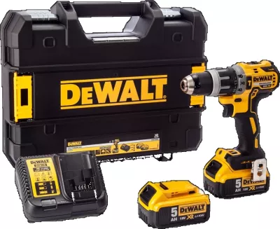 Shpuese/vidhosëse me goditje pa kabllo Dewalt DCD796P2 18V XR Li-Ion 2x5.0Ah set me karikues, kasë TSTAK, e verdhë/zezë