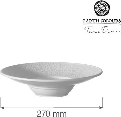 Pjatë e thellë porcelani Fine Dine Fiord 270mm e bardhë, set 3 copë
