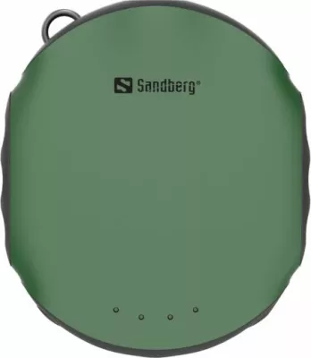 Powerbank Sandberg Survivor 420-60 10000 mAh (37 Wh) IPX6 me dritë LED dhe busullë, e gjelbër/zezë, me kabllo microUSB 30 cm + karabinë