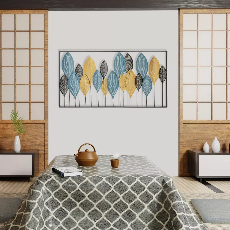 Aksesor dekorativ metalik për mur Wallity, Zevahir 4, shumëngjyrësh, 115x3x60cm