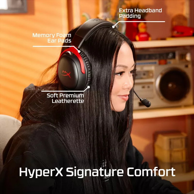 Kufje HyperX Cloud III S Wireless Gaming Headset, Bluetooth 5.3, 120h, të zeza thumbnail 4