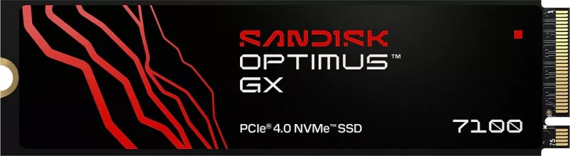 SSD M.2 Sandisk Optimus GX 7100, 1TB, NVMe PCIe 4.0, e zezë/kuqe