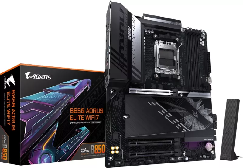 Pllakë amë GIGABYTE B850 AORUS ELITE WF7, AM5, ATX, 4xDDR5, WiFi 7, BT 5.4