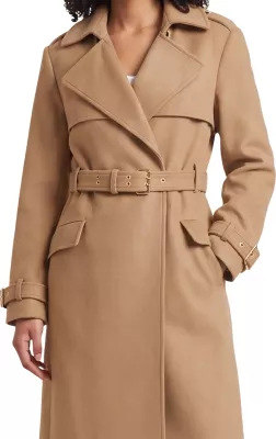 Pallto trench për femra Guess EVE MELTON TRENCH W6BL51 W4138, taupe [Madhësia: L]
