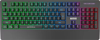 Tastierë gaming Marvo K635, full-size, membranë, USB, RGB, 104 taste, e zezë