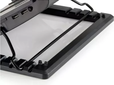 Mbajtëse ftohëse laptopi Conceptronic 1-Fan, USB-A 2.0, deri 17 inç, e zezë