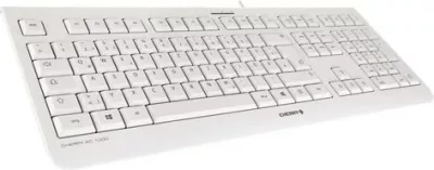 Tastierë Cherry KC 1000 me kabllo, CH layout, bardhë/gri
