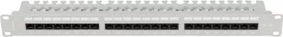 Patch panel LANBERG 24 porta 1U 19" kat.5E, ngjyrë gri me organizues kabllosh