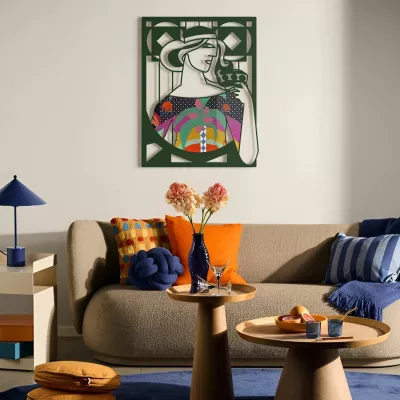 Aksesor dekorativ metalik për mur Wallity, Mystic Grace - APT819, 44x56cm