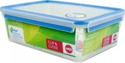 Enë plastike Emsa Clip & Close 5.5L, transparente