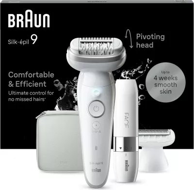 Epilator Braun Silk-épil 9 9-341, 40 pinceta, MicroGrip, i bardhë