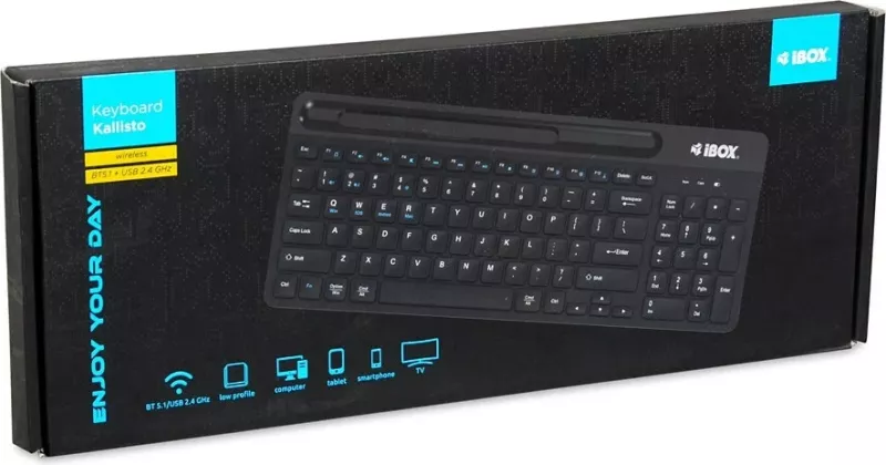 Tastierë IBOX Kallisto BT/2.4GHZ Wireless, e zezë