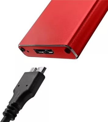 Kasë SSD Qoltec 51831, M.2, USB 3.0, 2TB, Kuqe