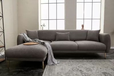 Kënd-sofë krevati Atelier del Sofa, Simena, kënd majtas, ngjyrë gri-ari