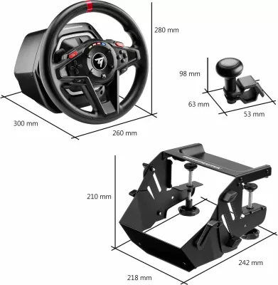 Volan simulimi Thrustmaster T128-X SimTask Pack, Force Feedback Hybrid Drive, pedale magnetike T2PM, Xbox Series X|S/Xbox One/PC, i zi, set