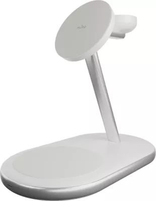 Karikues wireless 3-në-1 Puro Mag Station Qi2, MagSafe, i bardhë