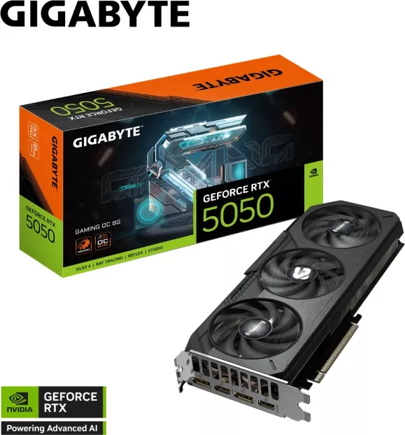 Kartelë grafike GIGABYTE GeForce RTX 5050 Gaming OC 8G GV-N5050GAMING OC-8GD, 8GB GDDR6, PCIe 5.0