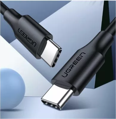 Kabllo USB-C në USB-C UGREEN 50996 0.5m PD 60W, QC, 480Mbps, 3A, e zezë, polybag