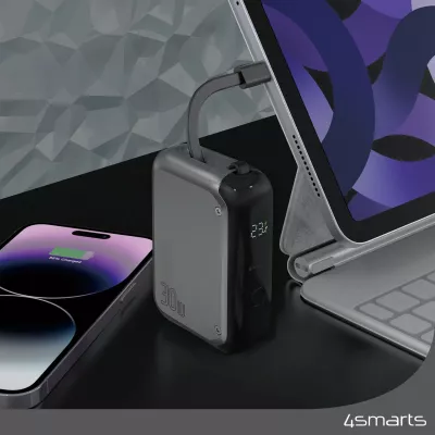 Powerbank 4smarts 540699, 10000 mAh, 30 W, gri