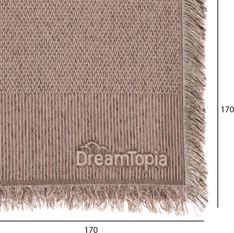 Mbulesë divani me franja DREAMTOPIA FH12164.01 ngjyrë kafe 178x178cm