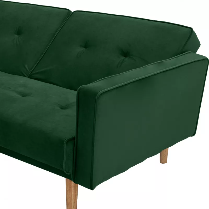 Divan qoshe i kthyeshëm me shtrat TALIA FH3153.03 kadife jeshile 267x153x85 cm