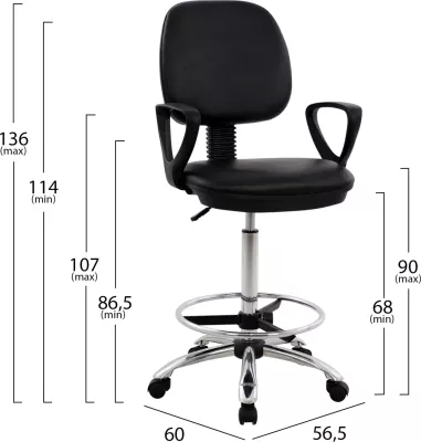 Karrige për zyre VEGAR FH1042.01, e zezë