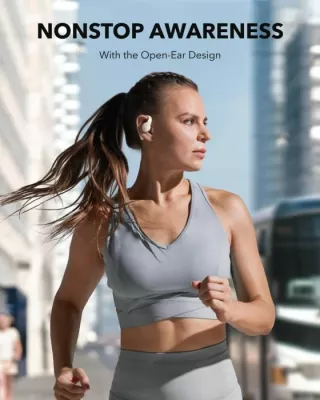 Kufje wireless Anker Soundcore AeroFit Pro A3871G21, LDAC, 46h me kasë, IPX5, të bardha, set me kasë karikimi