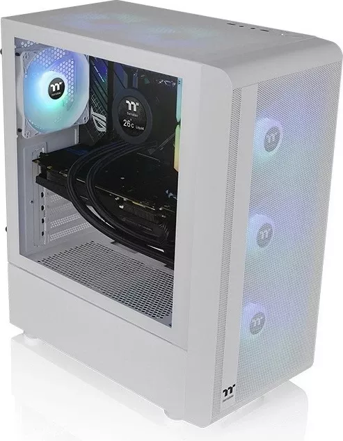 Kasë Thermaltake S200 TG ARGB, Midi Tower, ATX, micro ATX, Mini-ITX, e bardhë