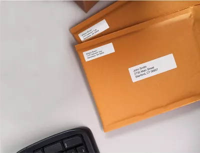 Etiketa printeri DYMO Large Return Address Labels - 25 x 54 mm, e bardhë, vetëngjitëse, letër, permanente, drejtkëndëshe, LabelWriter