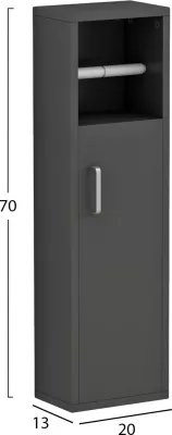Kabinet për banjo DAMIEN, ngjyrë antracit, FH9025.11, 20x13x70Hcm