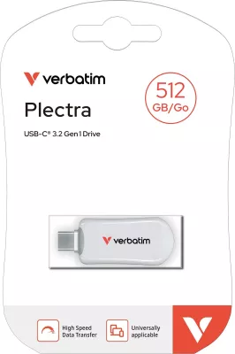USB flash Verbatim Plectra 512GB USB-C bardhë