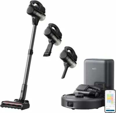 Robot fshesë me stacion vetë-zbrazës 3-në-1 Anker Eufy E20 (T2070G10), 30.000 Pa/8.000 Pa, qese 3 L